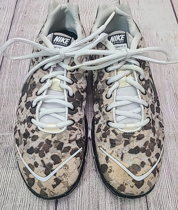 Nike Free Fit 2 Training Running Shoes Women's 9.5 Brown Beige Specks Camouflage - Picture 1 of 12